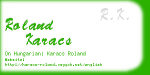 roland karacs business card